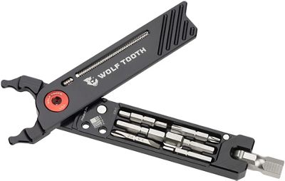 Wolf Tooth 8-Bit Pack Pliers Multi Tool - Black - Red Bolt - 17 Function, Black - Red Bolt